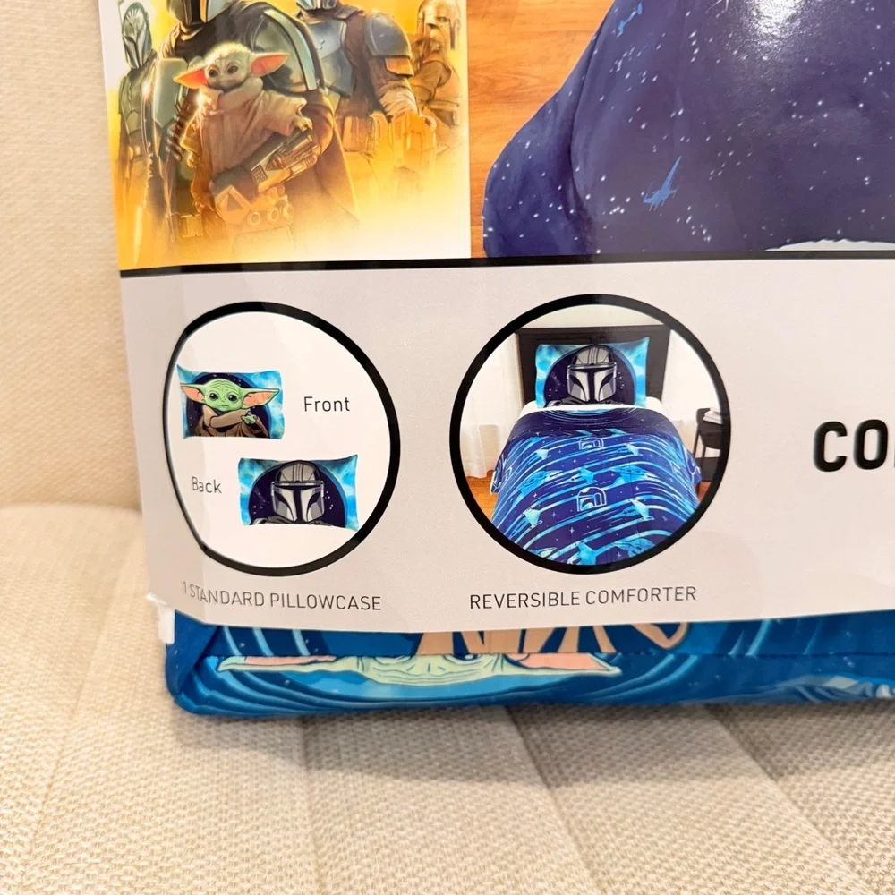 NEW Star Wars The Mandalorian Grogu 2 Piece Reversible‎ Comforter Set Twin Full